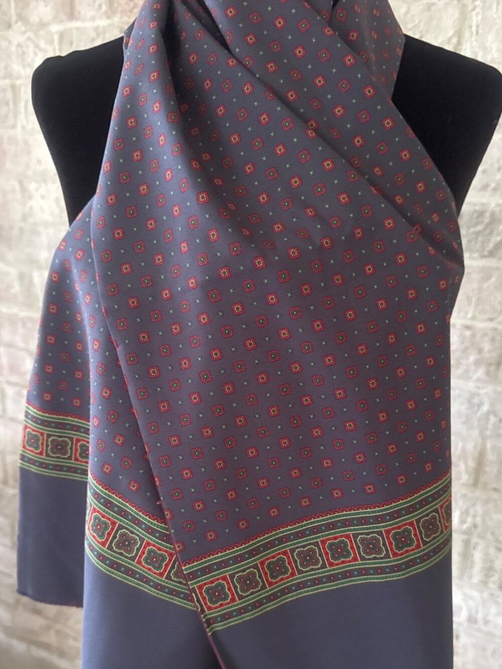Vintage Givenchy Monsieur Scarf Made in Italy Geometric Medallion Rayon Blend 52